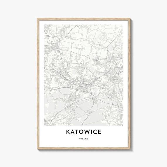 Katowice Poland Minimalist Street Map City Poster Home Decor Gift