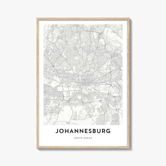 Map Of Johannesburg Travel Poster, South Africa