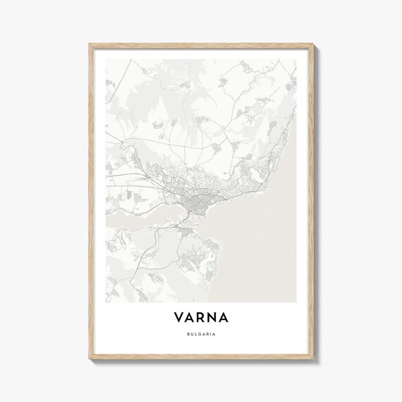 Varna Bulgaria Minimalist Cream City Map Poster for Home Office Decor