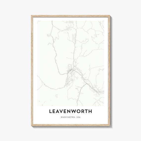 Leavenworth Washington Elegant Minimalist City Map Travel Poster