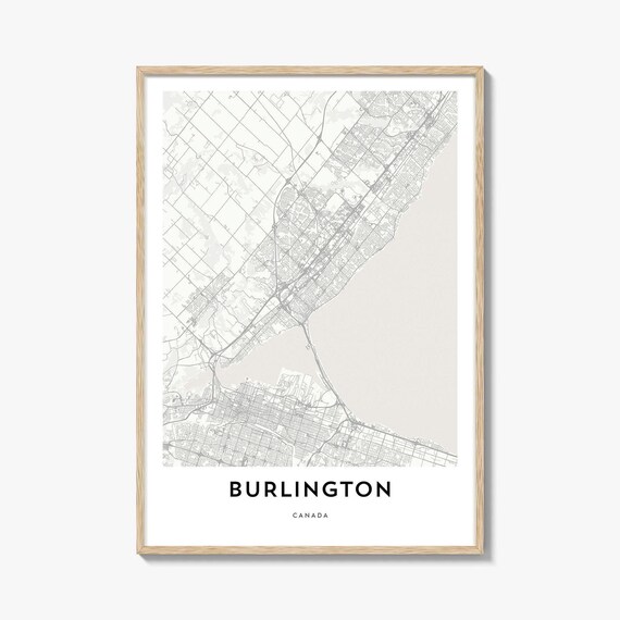 Burlington Canada Minimalist City Street Map Art Poster Decor