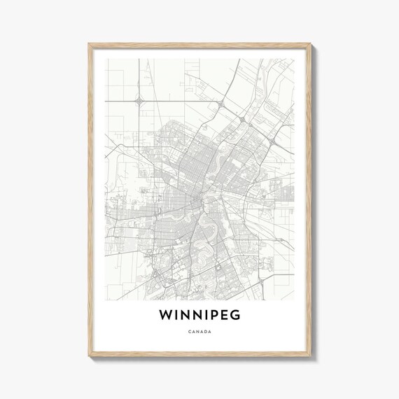 Winnipeg Canada Minimalist Grey Street Map Modern City Art Poster