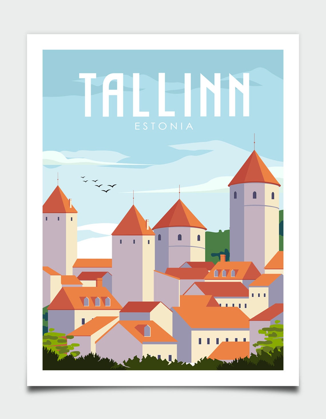 Tallinn Estonia Old Town Medieval Towers Red Roofs Travel Poster - Image 4