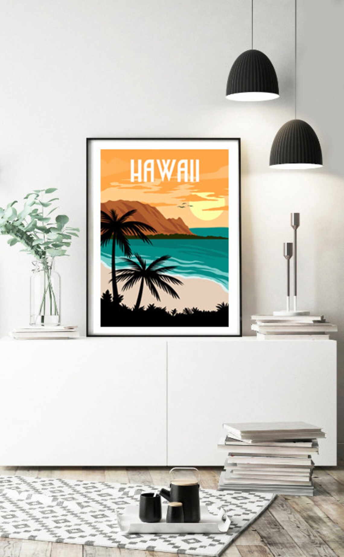 Hawaii Retro Travel Poster, Coastal Decor Print - Image 3