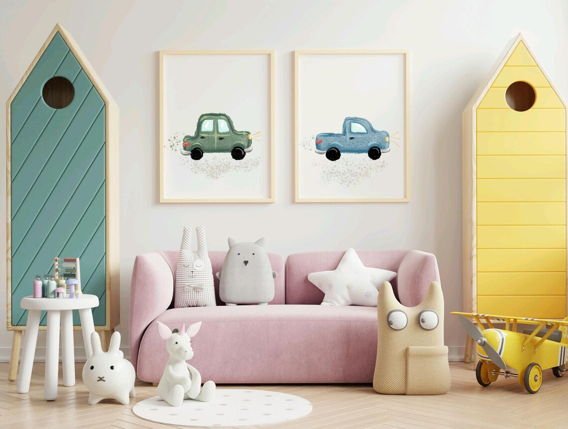 Car Picture Toddler Boys Room Art Print - Image 2