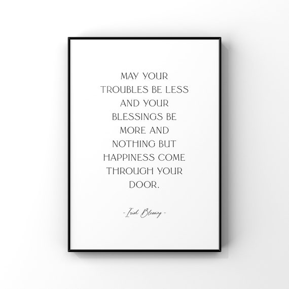 Irish Blessing Quote Print, St Patricks Decor