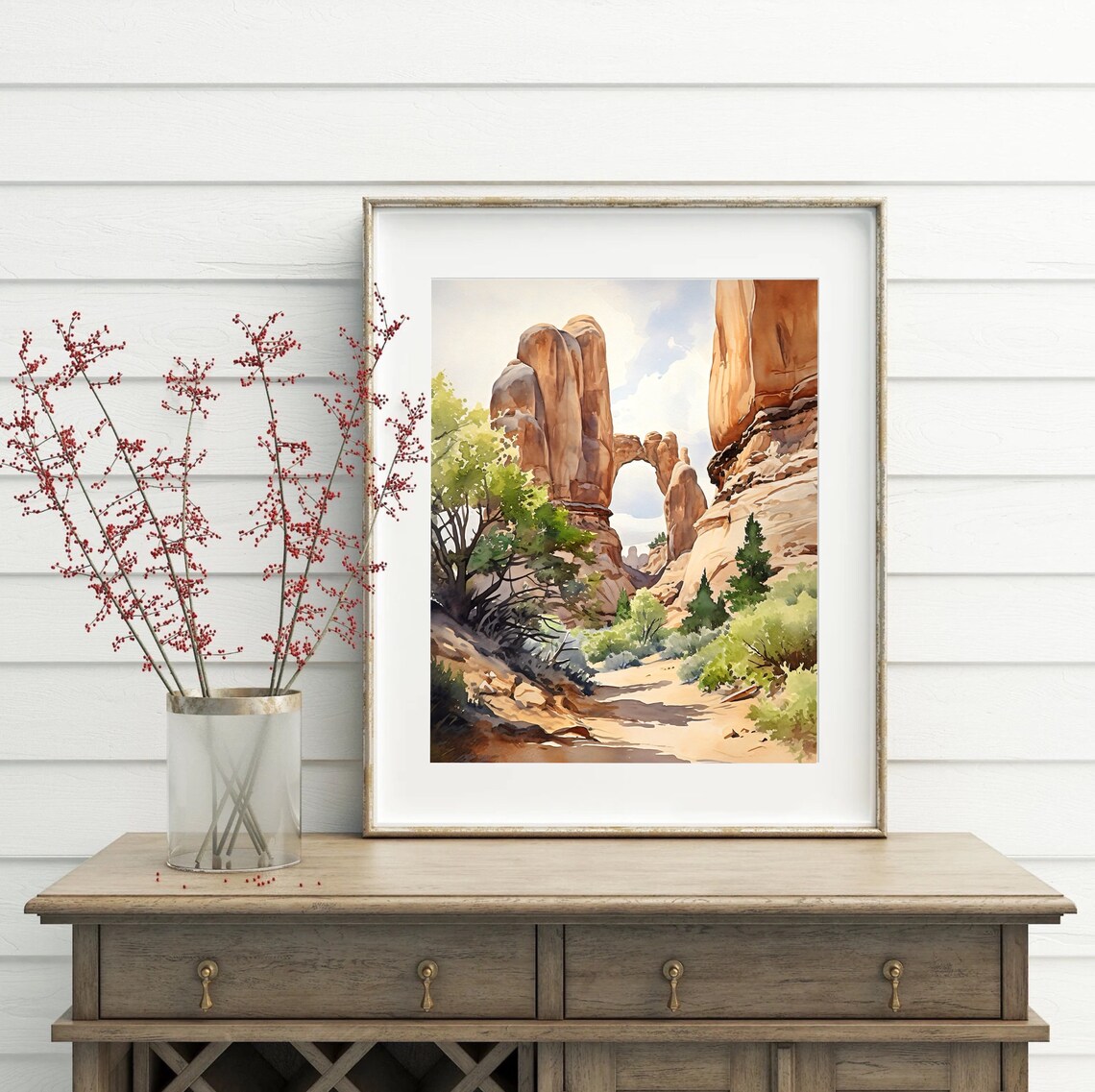 Arches National Park Watercolor Art Print - Image 5