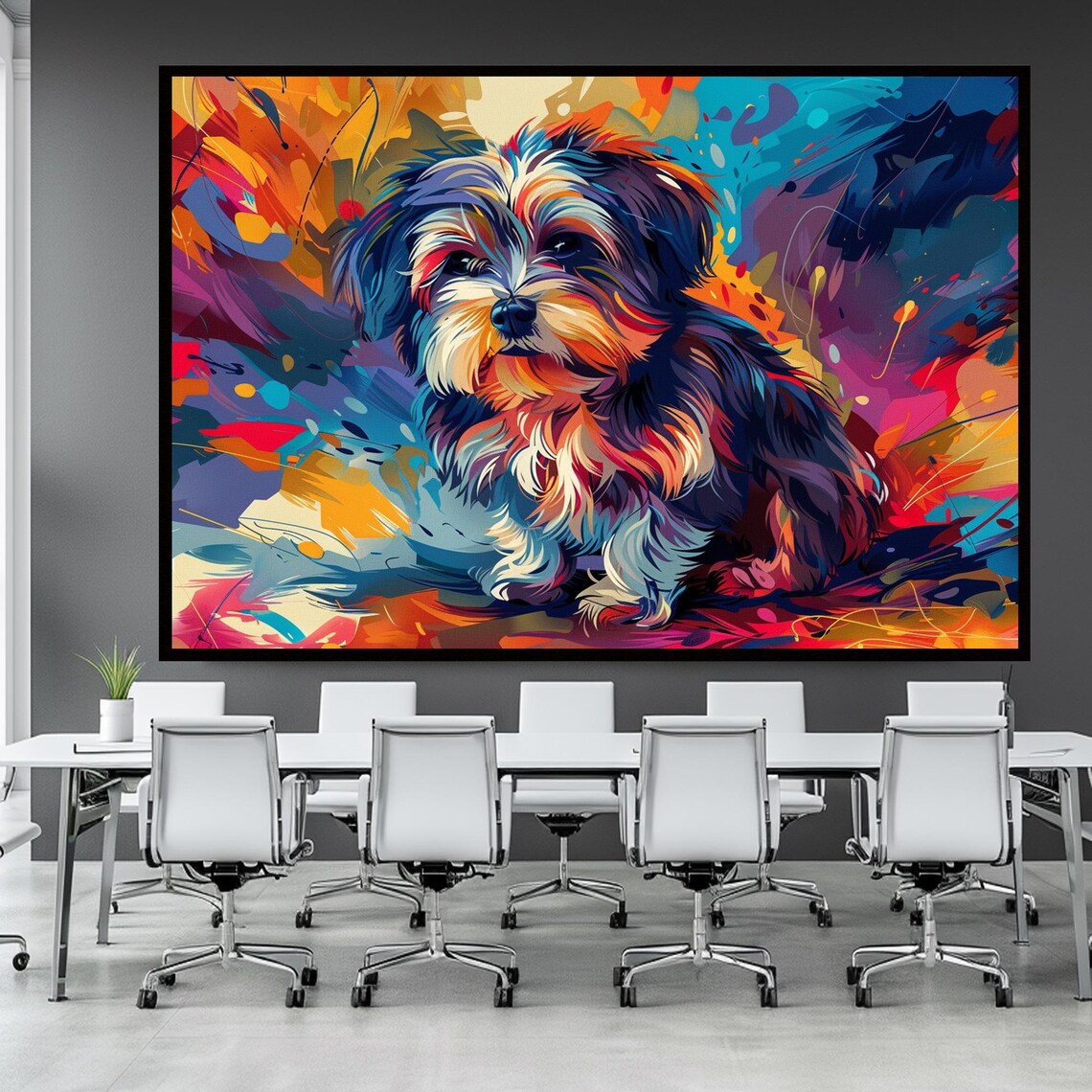 Colorful Abstract Dog Portrait Bold Pop Art Style Pet Wall Poster - Image 3