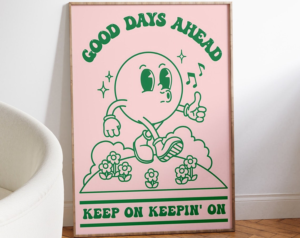 Good Days Groovy Sza Print Positive Affirmation Wall Art Artwork Girly Dorm Room Decor Music Song Illustration