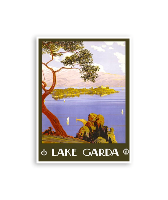 Lake Garda Art Vintage Italy Print Vintage Italian Home Decor Tr131