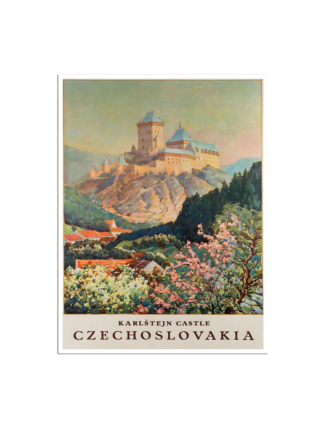 Czechoslovakia Vintage Travel Poster, Art Print