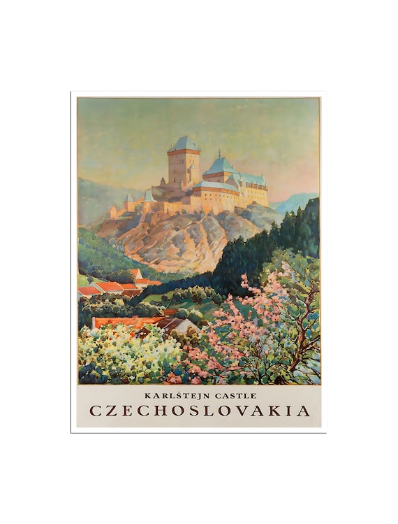 Czechoslovakia Vintage Travel Poster, Art Print