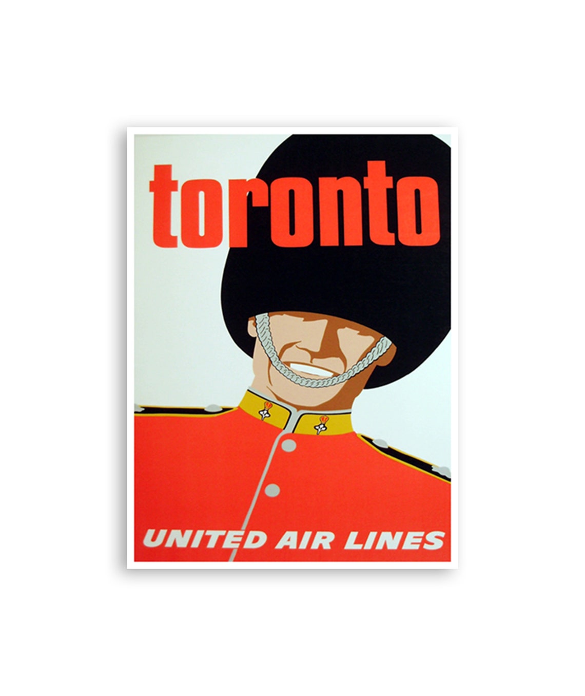 Toronto Canada Vintage United Air Lines Queen's Guard Travel Poster