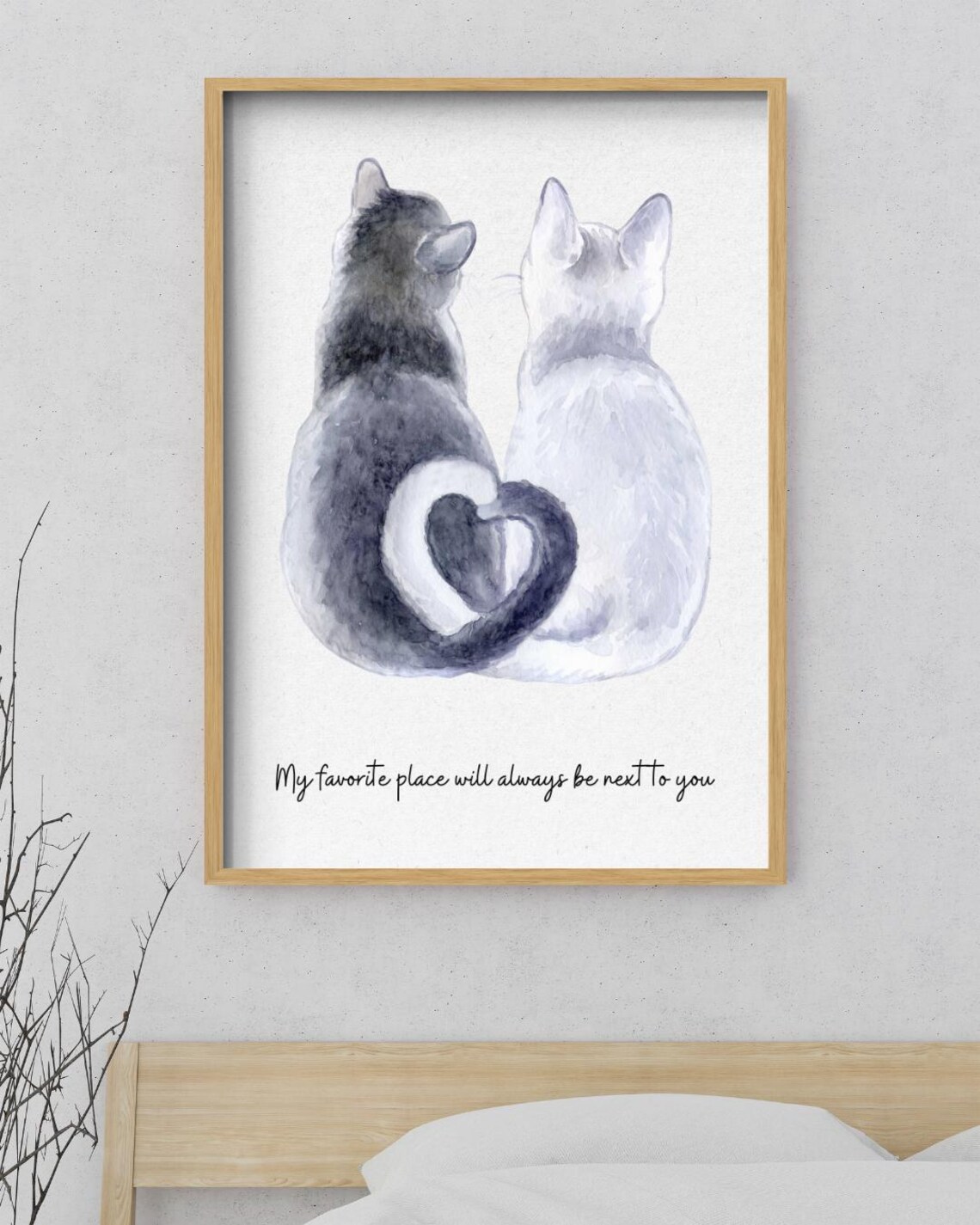 Romantic Cats Valentines Poster, My Favorite Place - Image 3