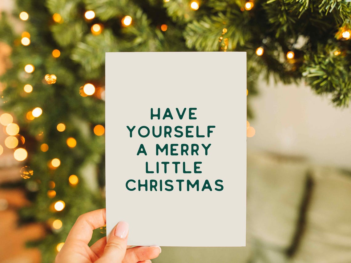 Classic Have Yourself A Merry Little Christmas Neutral Quote Poster - Image 2