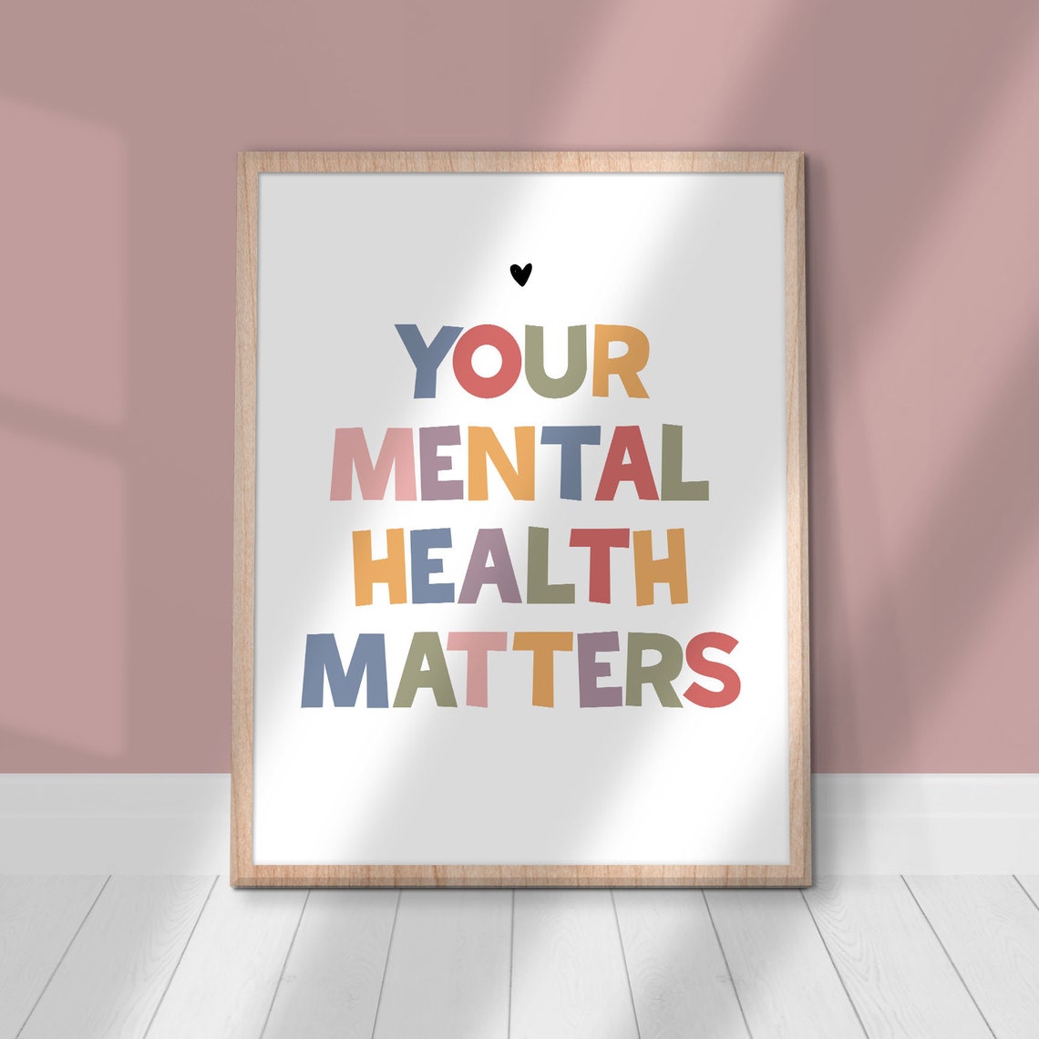 Your Mental Health Matters Quote Poster Colorful Classroom Decor - Image 2