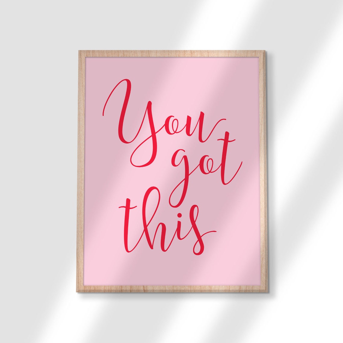 You Got This Elegant Pink Script Encouragement Quote Wall Art - Image 2