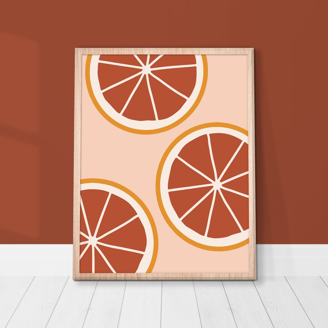 Grapefruit Print Grapefruit Slice Wall Art Kitchen Print Cute Modern Boho Print Fruit Wall Art Kitchen Decor Instant - Image 2