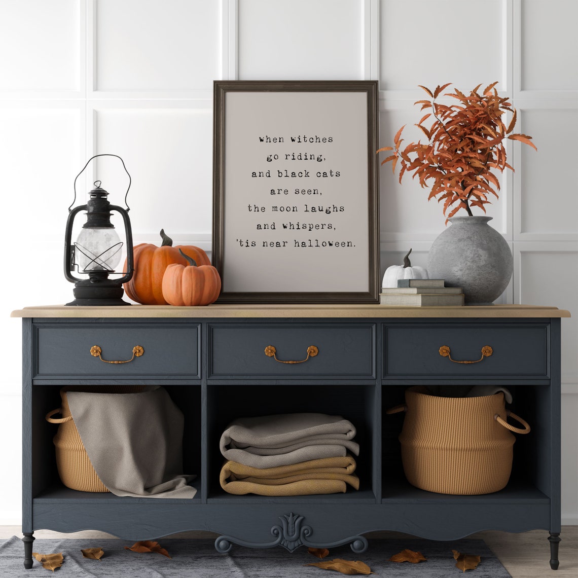Tis Near Halloween Witches Black Cats Typography Quote Poster - Image 4