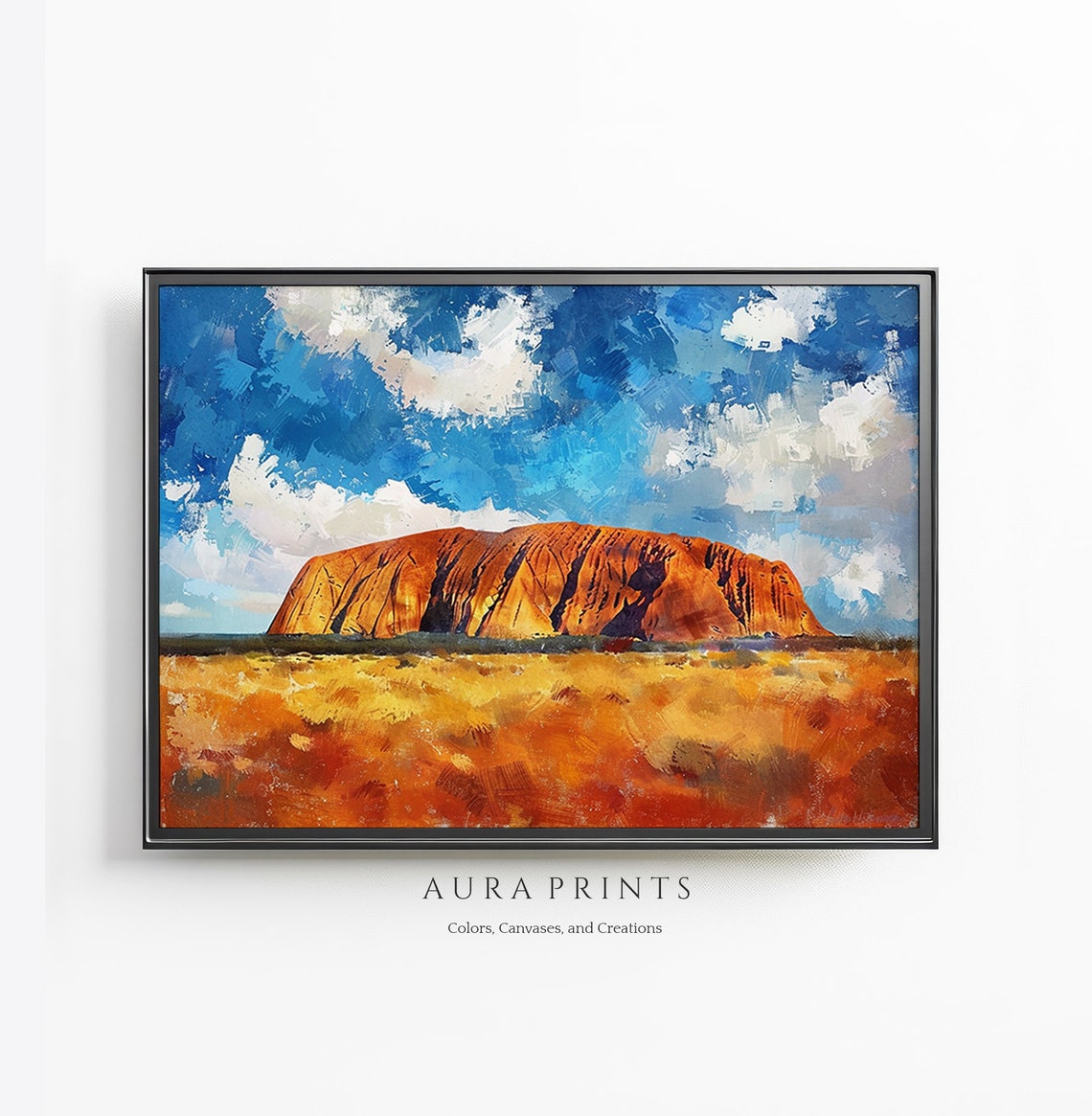 Uluru Ayers Rock Australia Red Desert Landscape Painting Poster