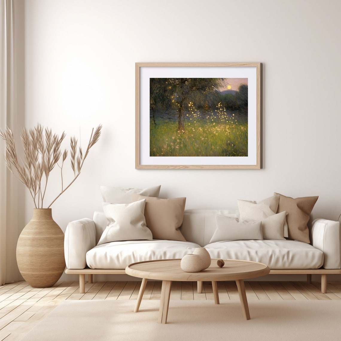 Glowing Fireflies Dancing In A Moonlit Summer Meadow Art Poster - Image 4