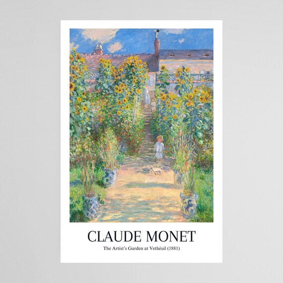 Claude Monet Artists Garden at Vetheuil 1881 Sunflowers Poster