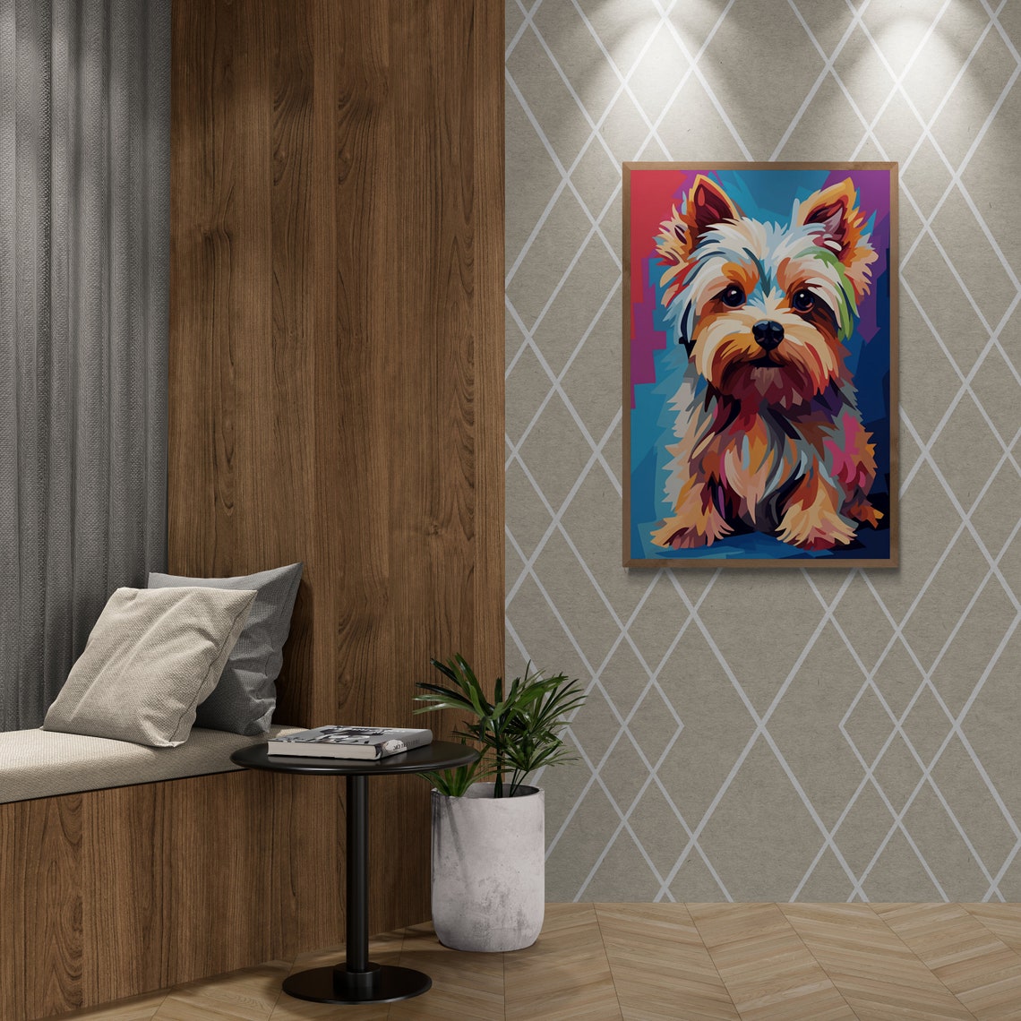 Yorkshire Terrier Pop Art Colorful Dog Portrait Animal Poster - Image 2
