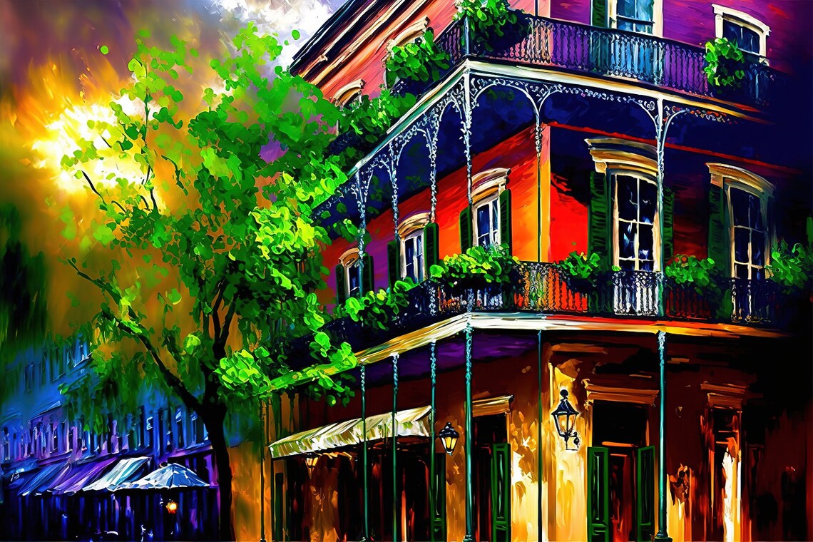 New Orleans French Quarter Bourbon Street Balcony Art Print - Image 5