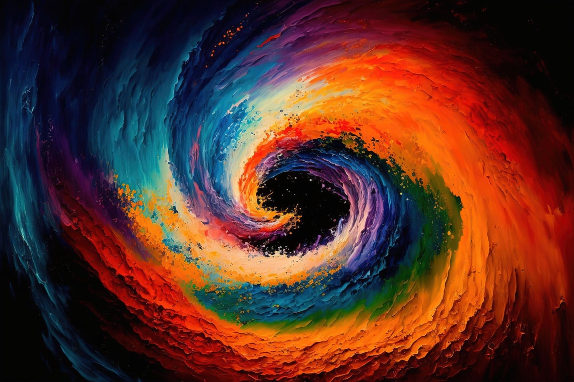 Colorful Black Hole Galaxy Spiral Cosmic Swirl Outer Space Art Poster - Image 5