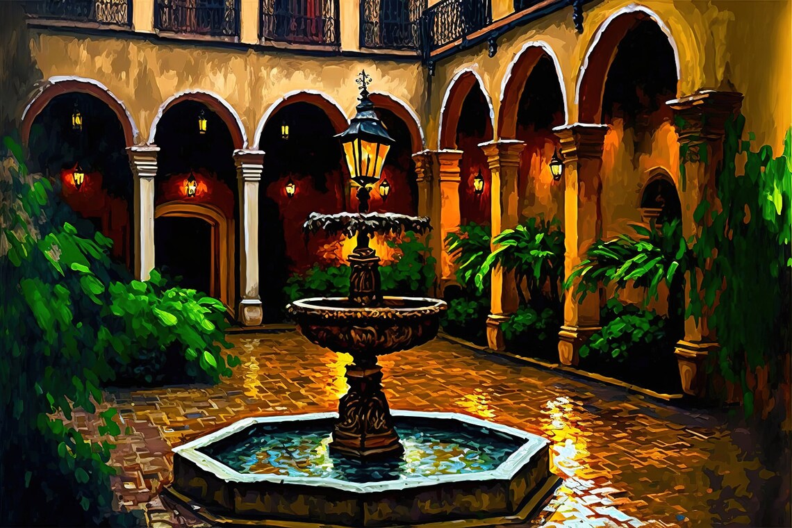New Orleans French Quarter Courtyard Art Print - Image 5