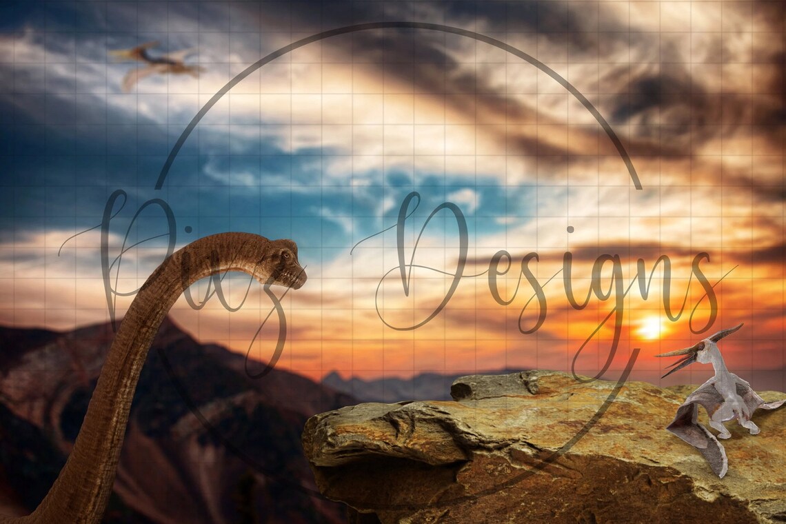 Dinosaur Cliff Backdrop, Dinosaur Background - Image 2