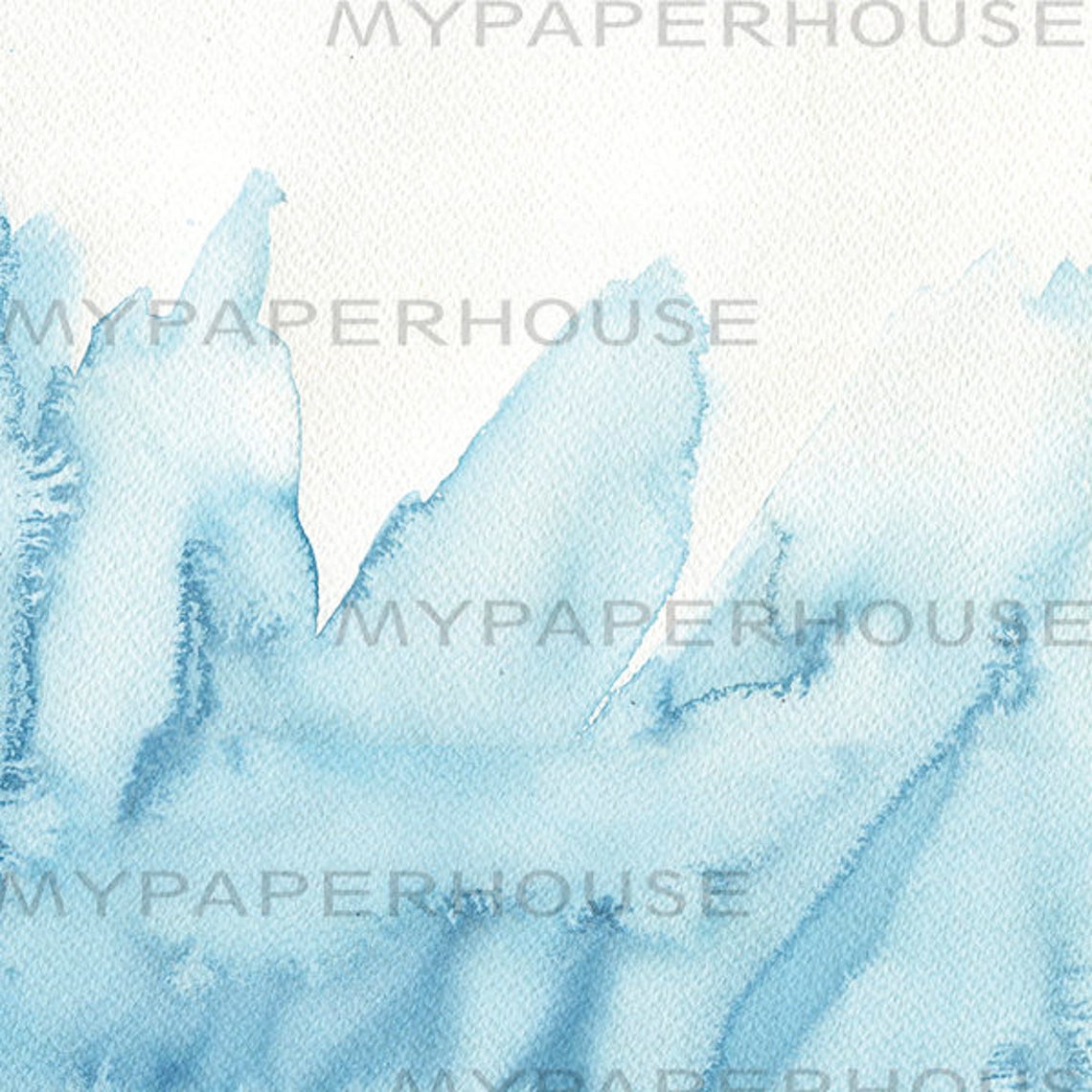 Light Blue Watercolor Abstract Soft Cloud Wash Minimal Poster - Image 2
