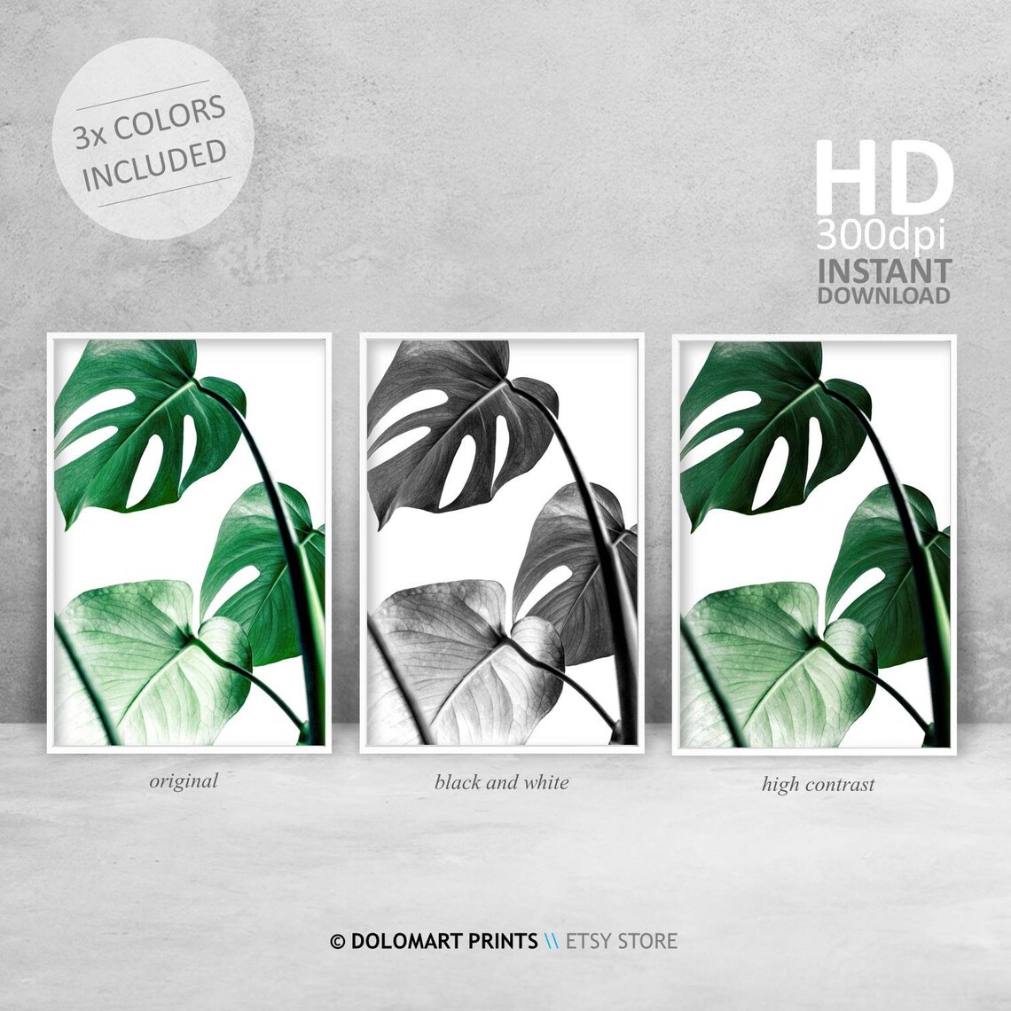 Monstera Deliciosa Leaf Print, Modern Botanical Art Print - Image 3