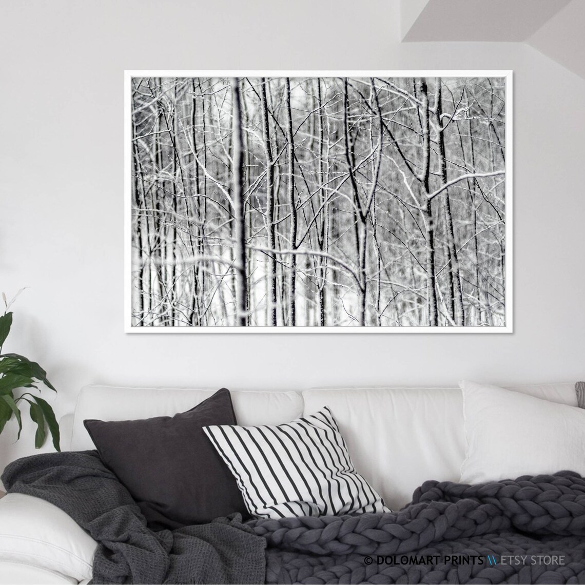 Winter Snow Forest Art Print, Christmas Wall Decor - Image 2