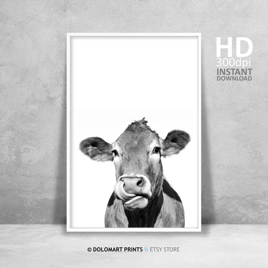 Cow Print Rustic Farmhouse Nursery Art Print