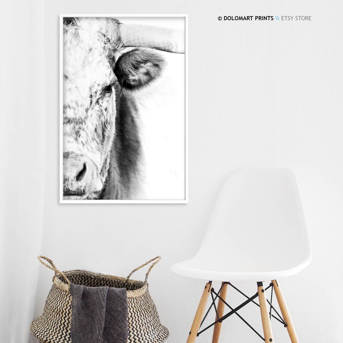 Cow and Bull Farmhouse Animal Photography Art Print - Image 3