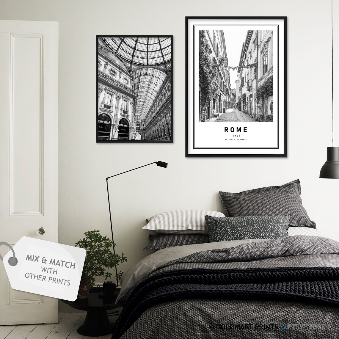 Rome Architecture Travel Poster, Black And White - Image 2