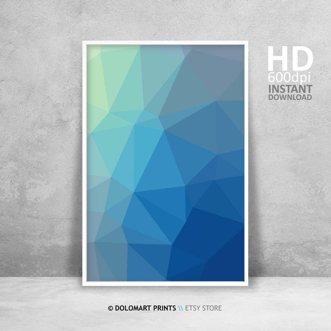Modern Geometric Abstract Art Print, Blue Geometric - Image 4
