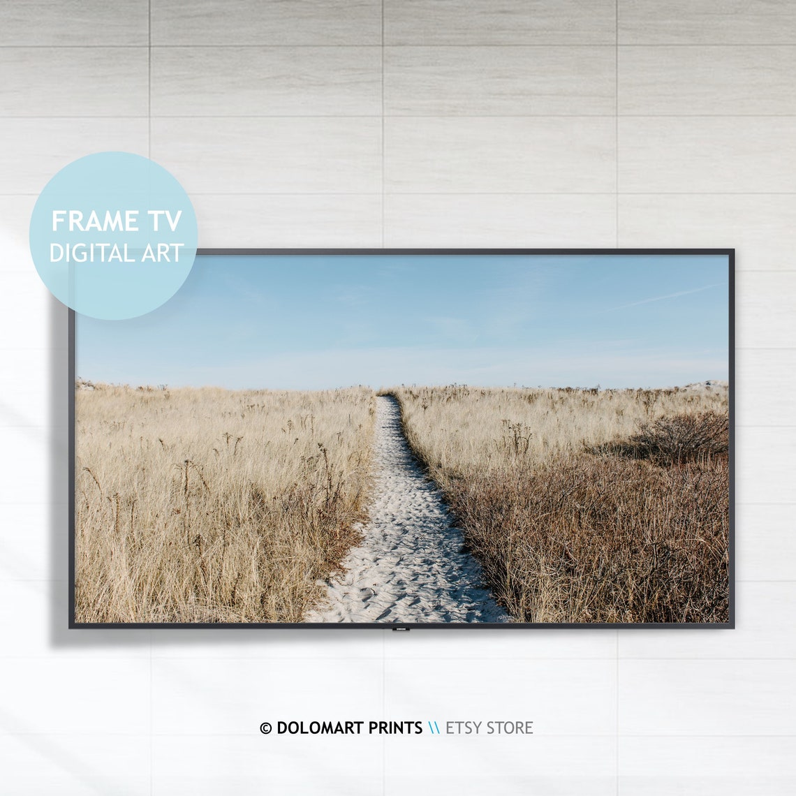 Sandy Dune Path to the Ocean Frame TV Digital Landscape Print