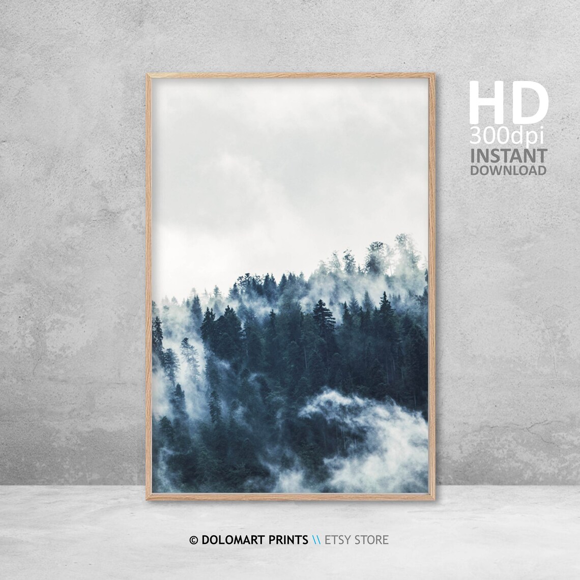 Modern Minimal Nordic Forest Landscape Art Print - Image 4