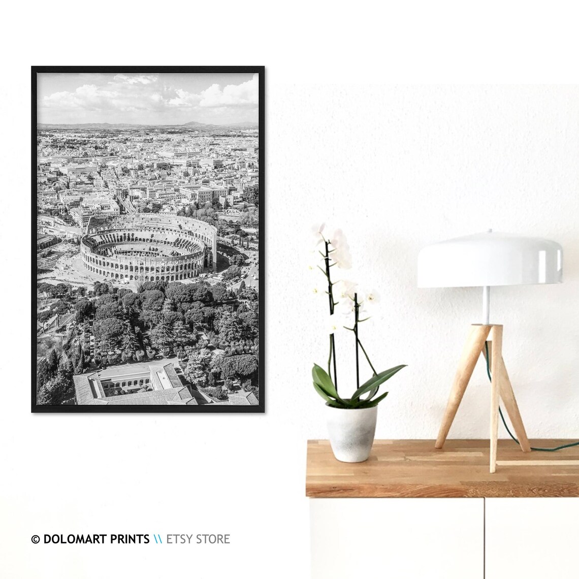 Rome Colosseum Travel Poster, Black and White - Image 3