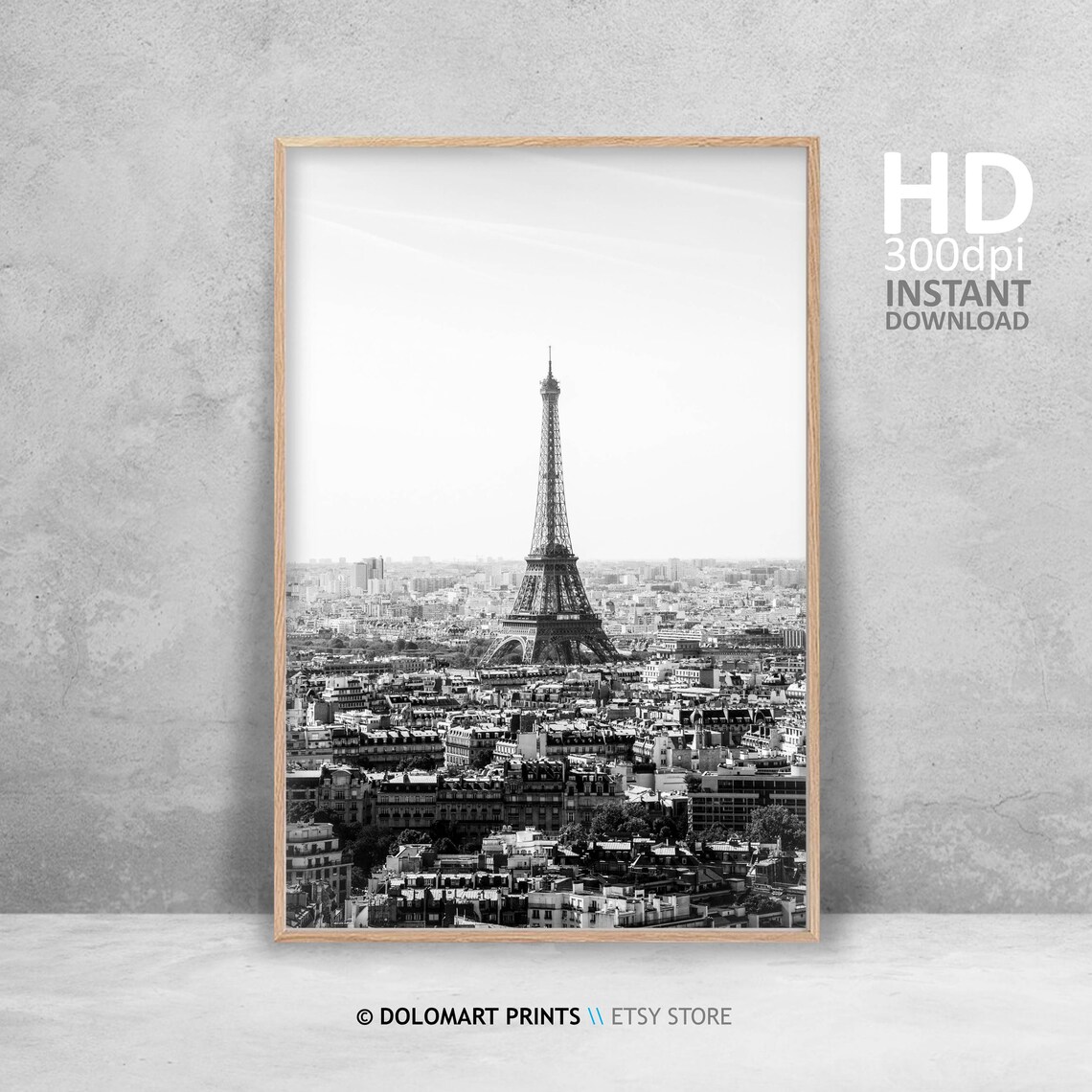 Paris Eiffel Tower Black and White Travel Poster - Image 4