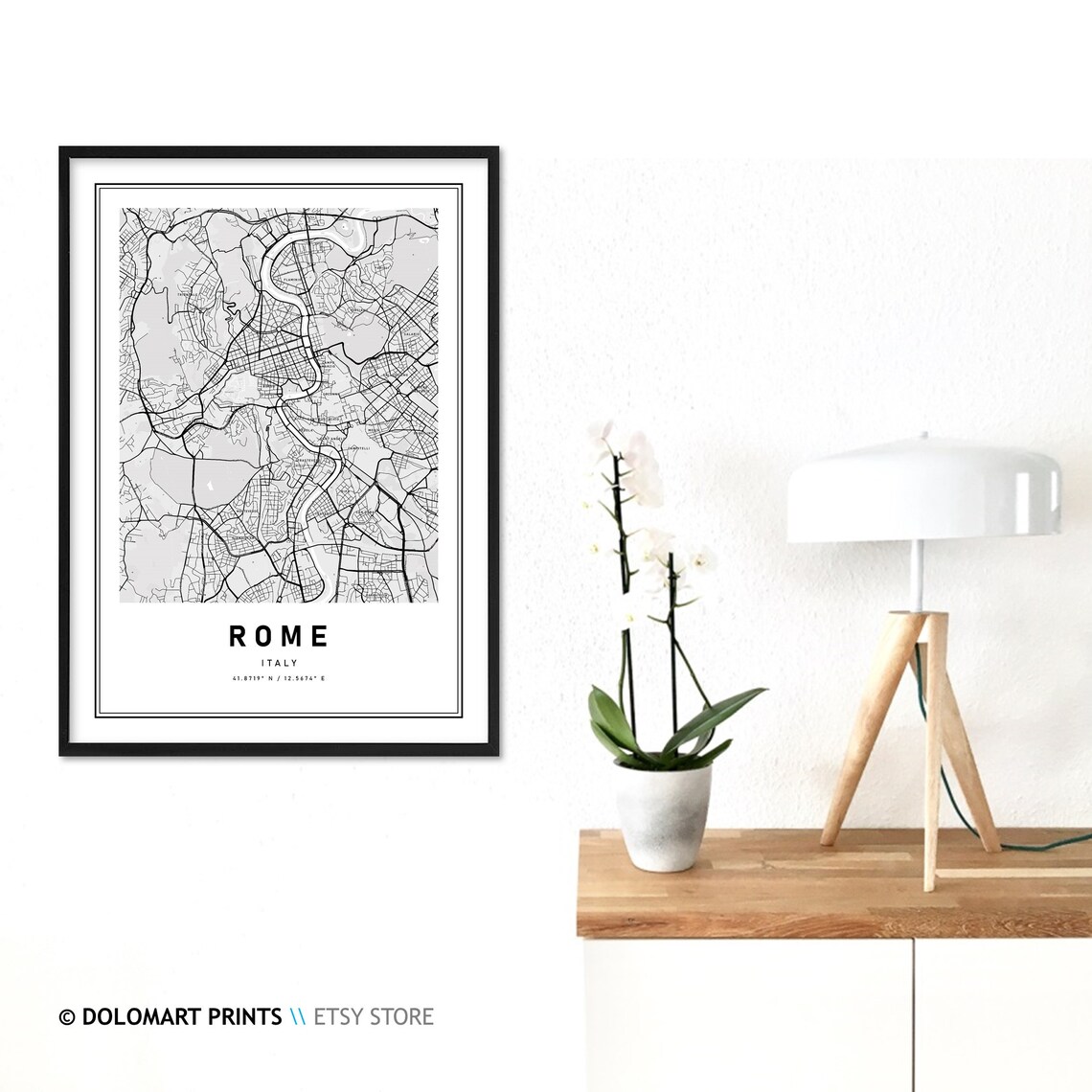Rome Italy Travel Poster, Modern Map Art Print - Image 3
