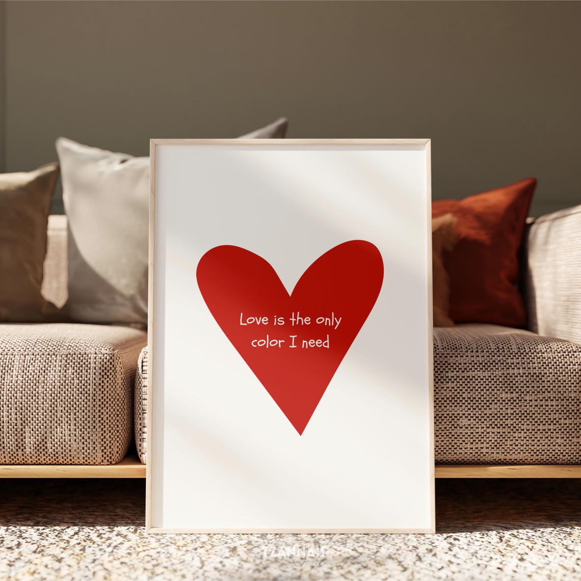Love Is the Only Color I Need Big Red Heart Love Quote Poster