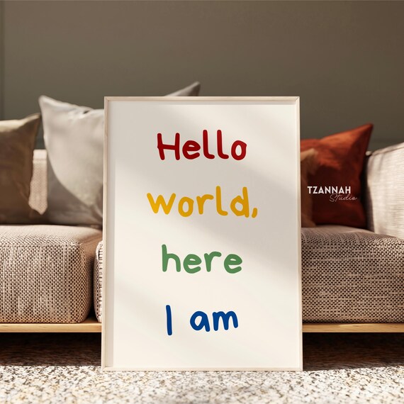 Nursery Wall Art Print Colorful Kids Room Poster A1a4