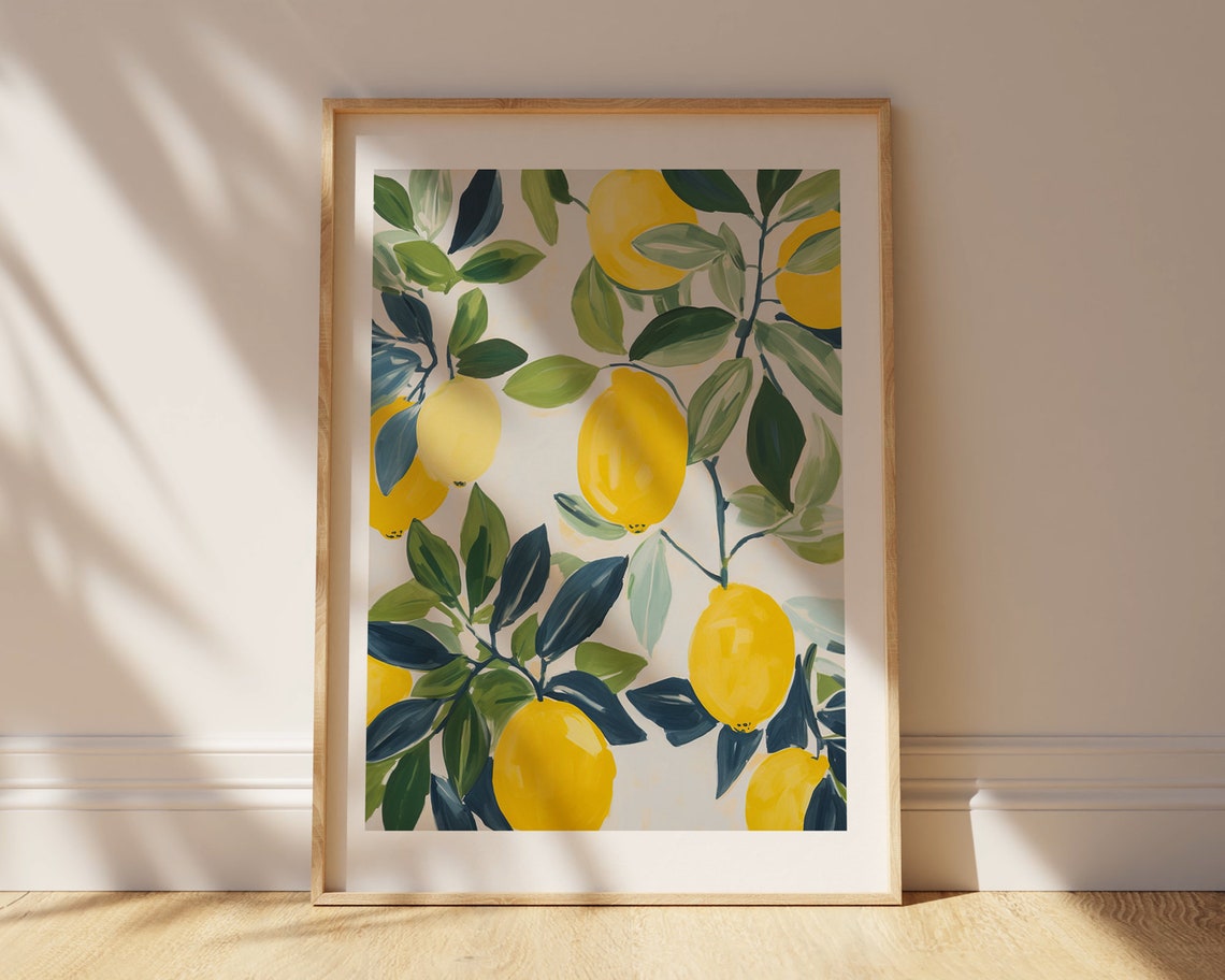 Lemons Botanical Kitchen Wall Art, Poster Print - Image 2