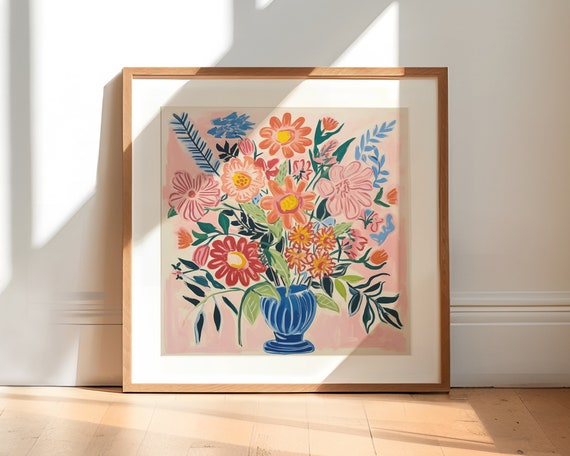 Vase Of Flowers, Vintage Botanical Wall Art