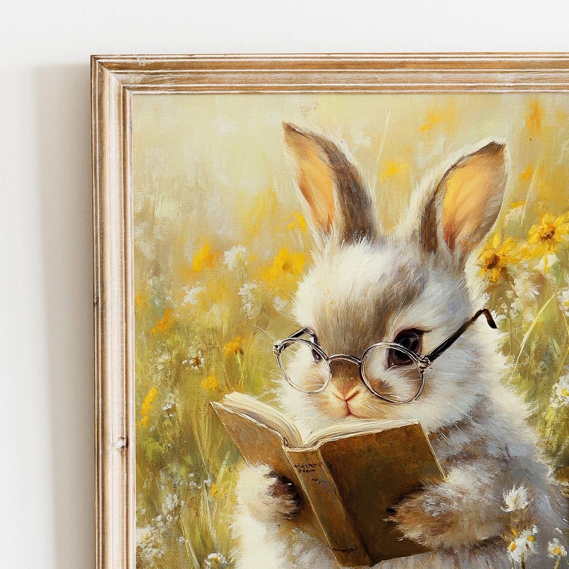 Easter Bunny Reading Book, Spring Nursery Decor - Image 2