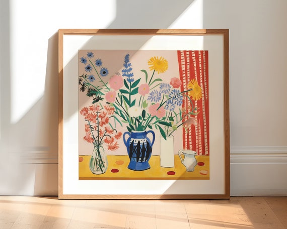Vase Of Flowers Vintage Floral Art Print