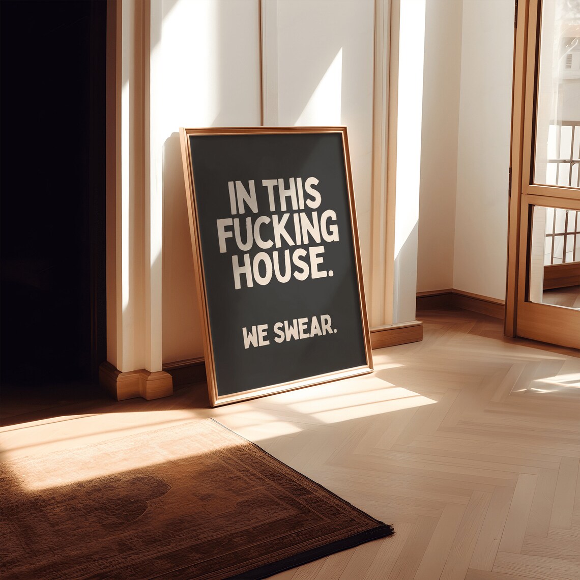 In This Fucking House We Swear Funny Sweary Home Decor Poster - Image 4